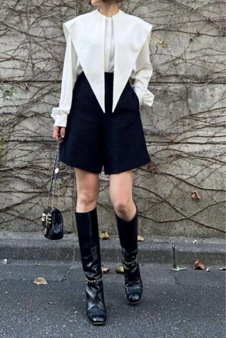 美品　cygne シーニュ　ショートパンツ　joelle ツイード