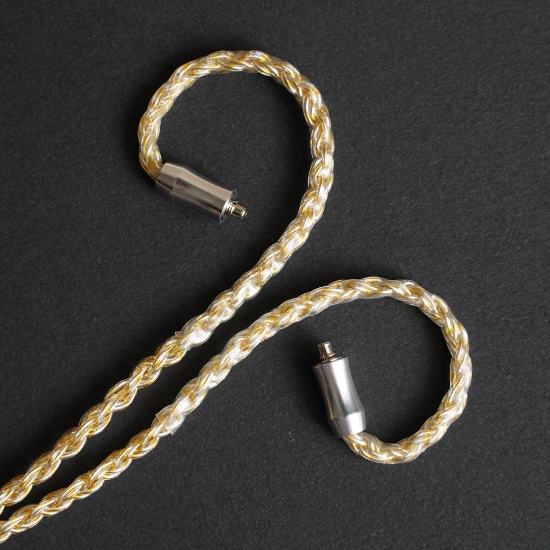 超希少!16芯金銀線撚り合わせリケーブル膨張MMCX/3.5mmミニプラグ