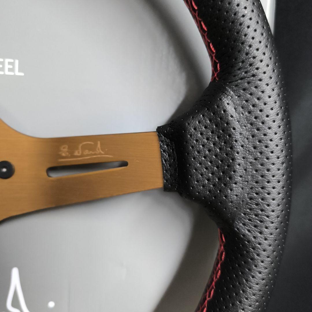 NARDIナルディタイプ　ステアリング ゴールド350mm 　ディープ75mm