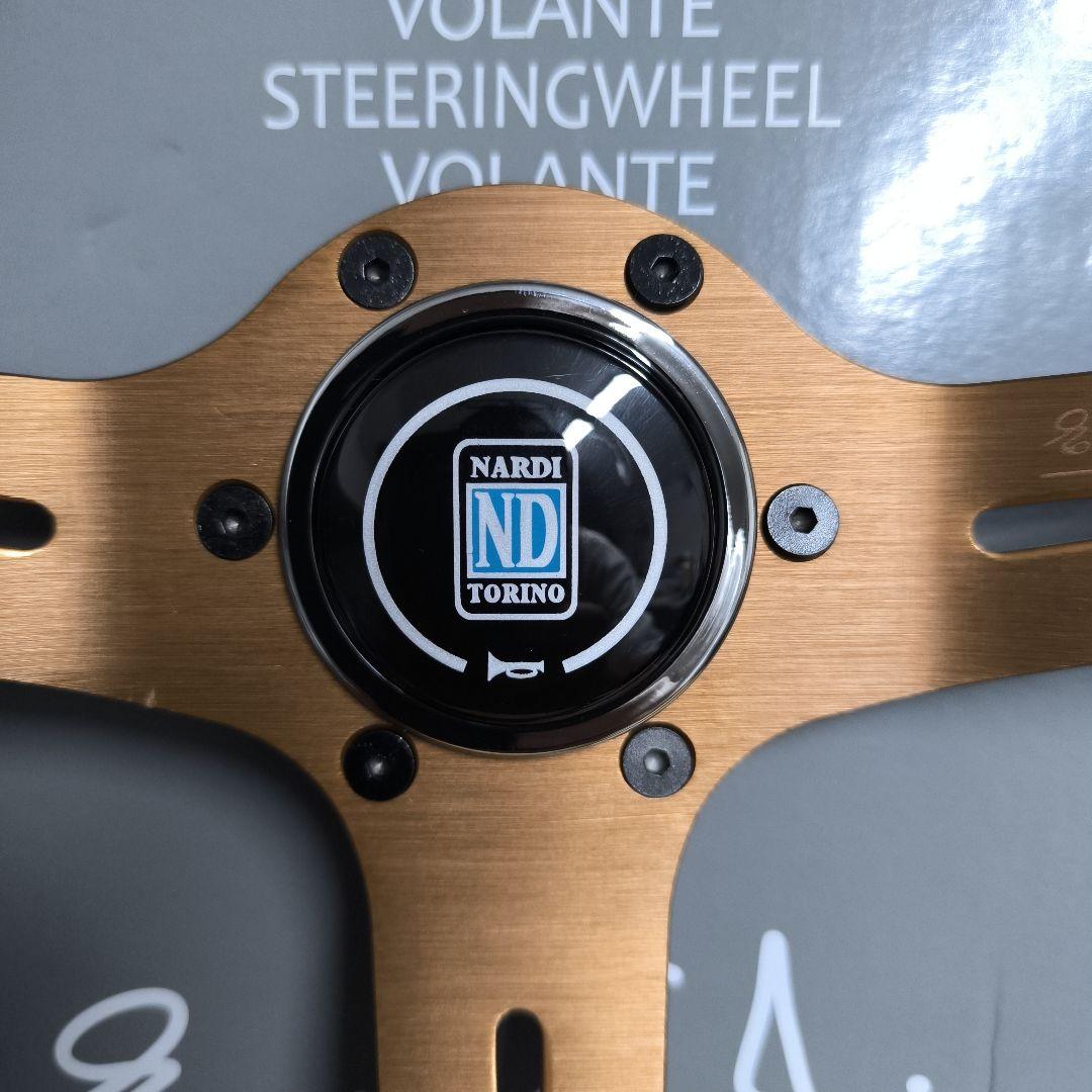 NARDIナルディタイプ　ステアリング ゴールド350mm 　ディープ75mm