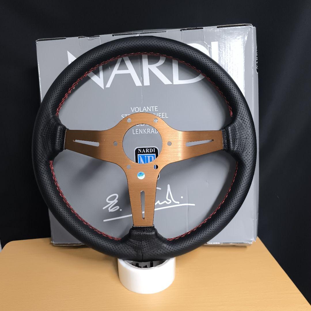 NARDIナルディタイプ　ステアリング ゴールド350mm 　ディープ75mm