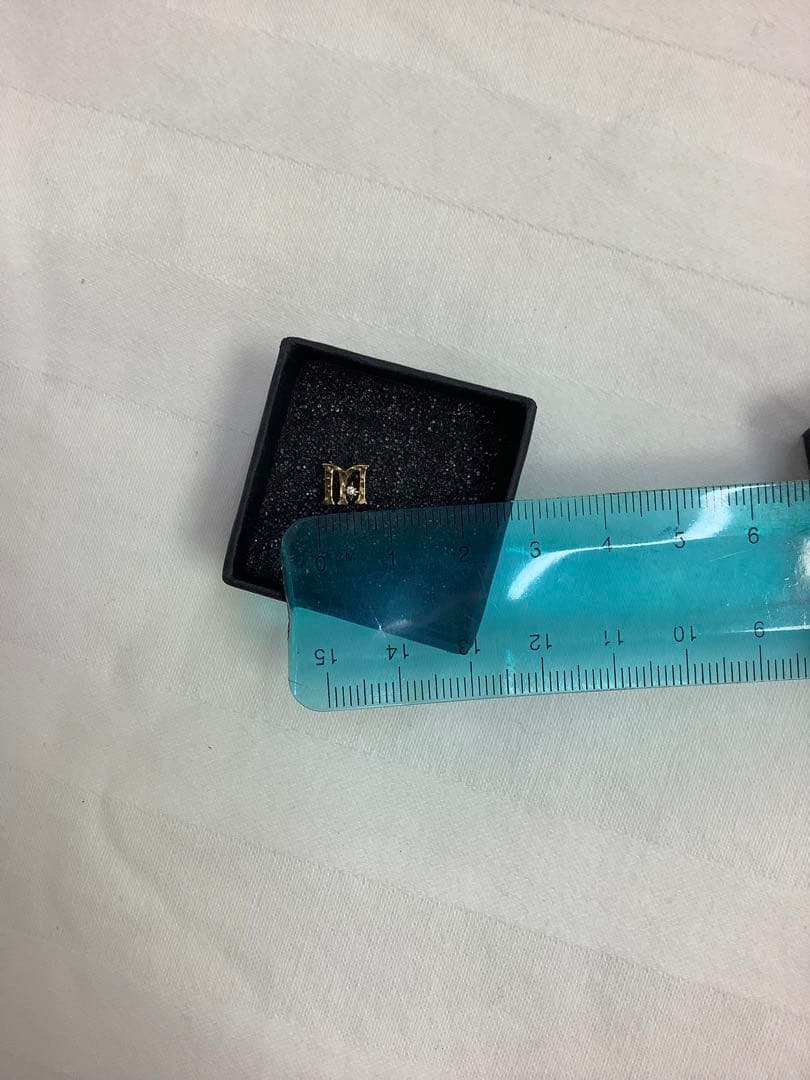 ピアス　シングル　イニシャル　M