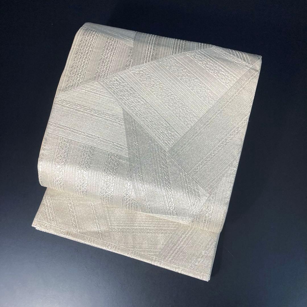 ZF-1325 袋帯 銀 正絹 フォーマル 礼装 結婚式 入学式 卒業式 黒留袖