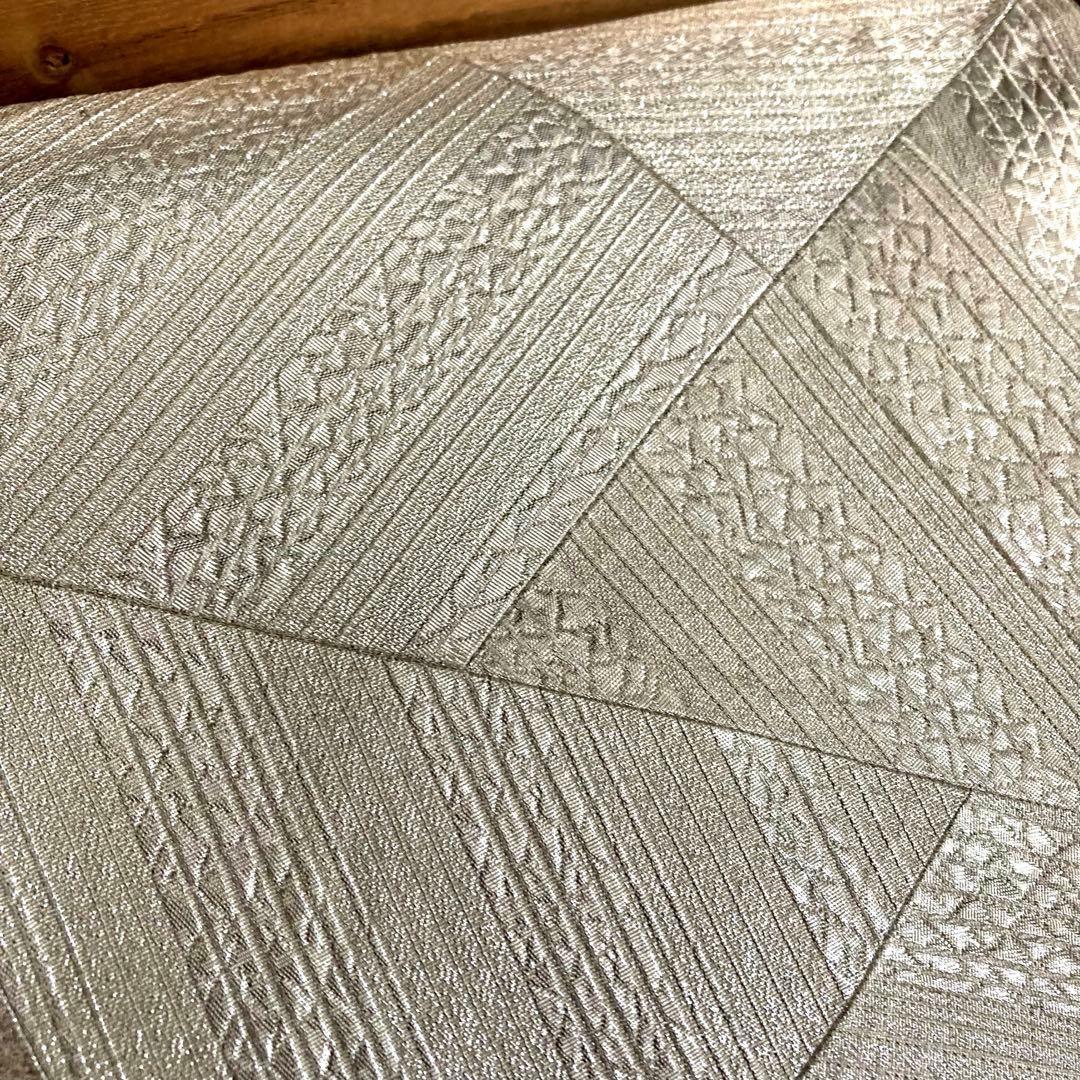 ZF-1325 袋帯 銀 正絹 フォーマル 礼装 結婚式 入学式 卒業式 黒留袖