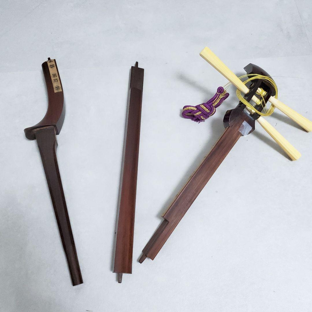 ▼高級長唄三味線▼細棹 短棹 紫檀 内寸胴 皮破れ＆弦切れ