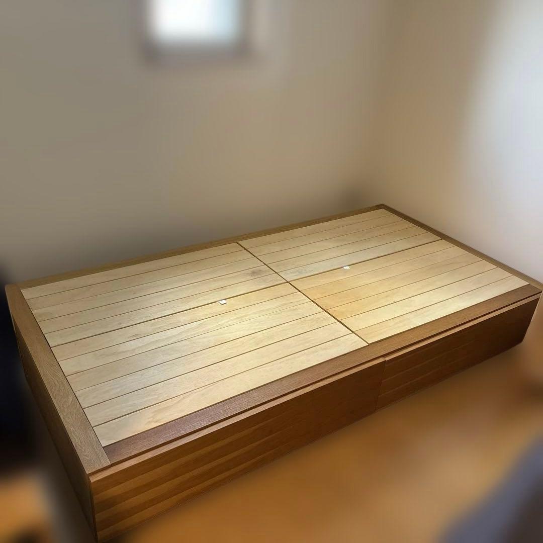 無印良品　収納ベッド　シングル　オーク材　廃盤商品　汚れあり