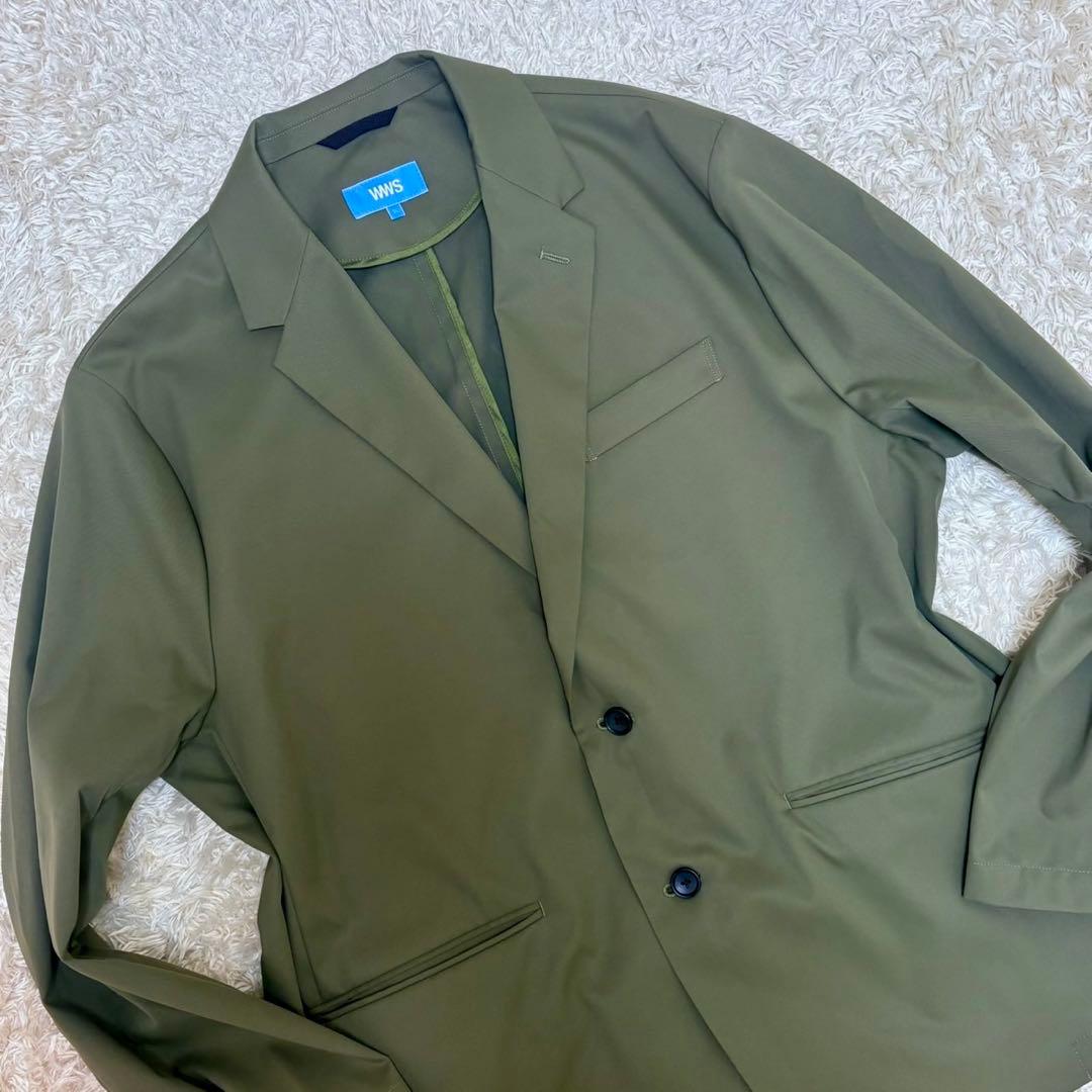 441 希少3L◎WWSセットアップBizスーツ オリーブ カーキ 大きいサイズ