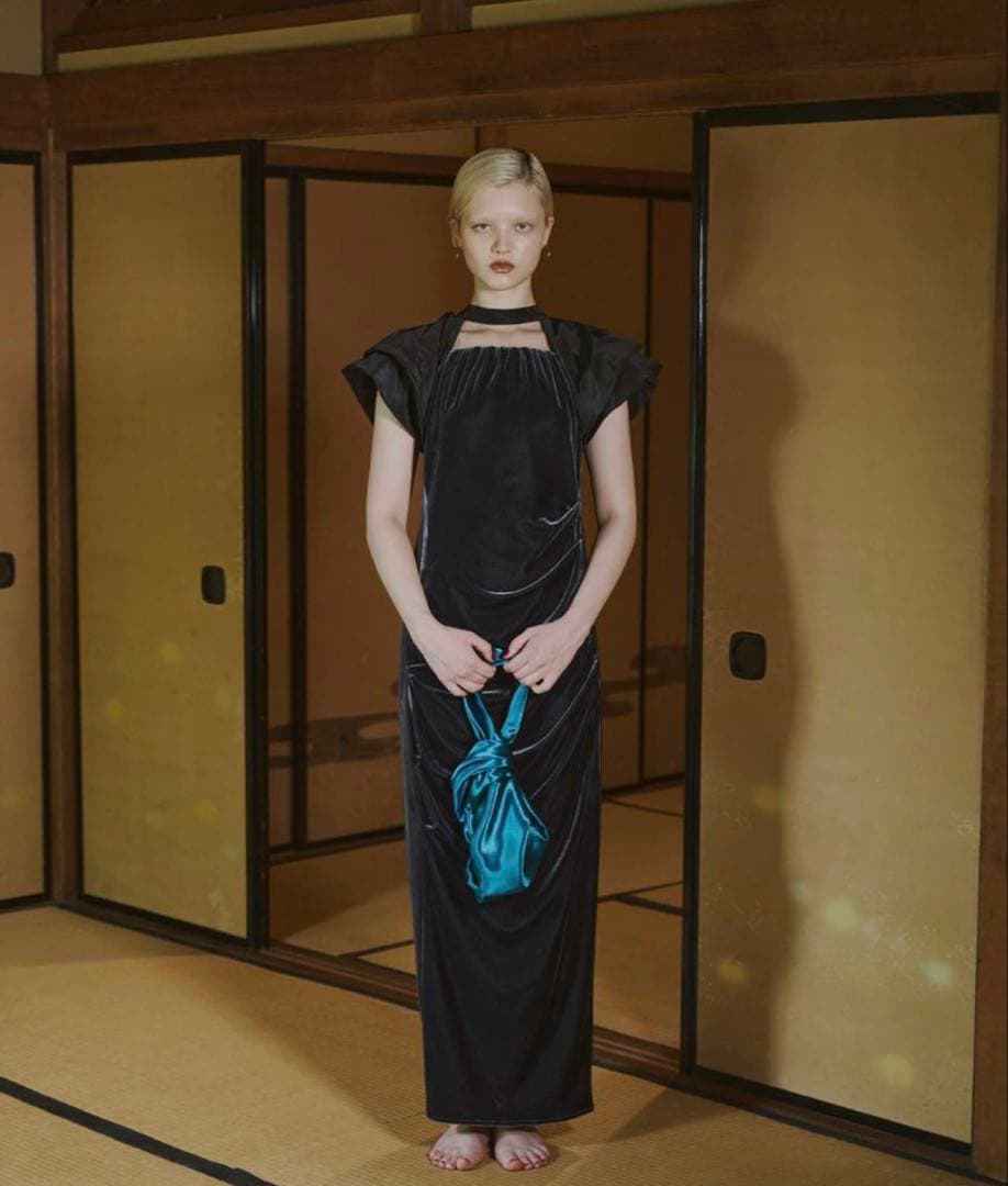 【最終値下げ】ANDRESD drapevelourdress ベロア S