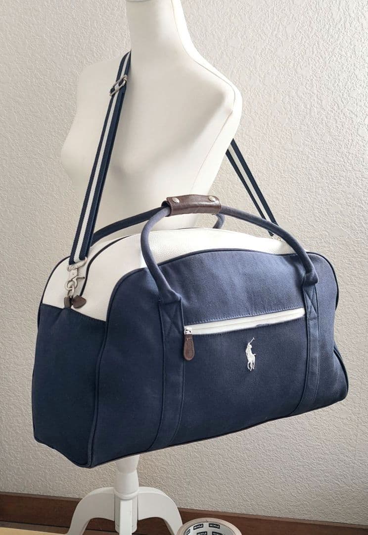 【極美品 大容量】ラルフローレン ボストンバッグ 2way 斜め掛け ロゴ刺繍