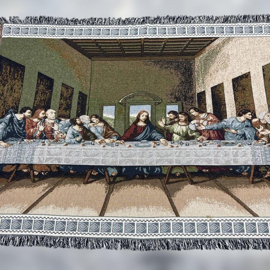 最後の晩餐　マルチカバー　ソファーカバー　ヴィンテージラグ　133x187