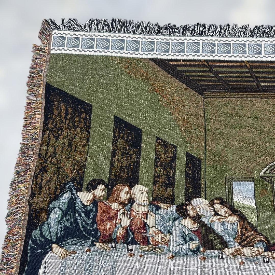 最後の晩餐　マルチカバー　ソファーカバー　ヴィンテージラグ　133x187