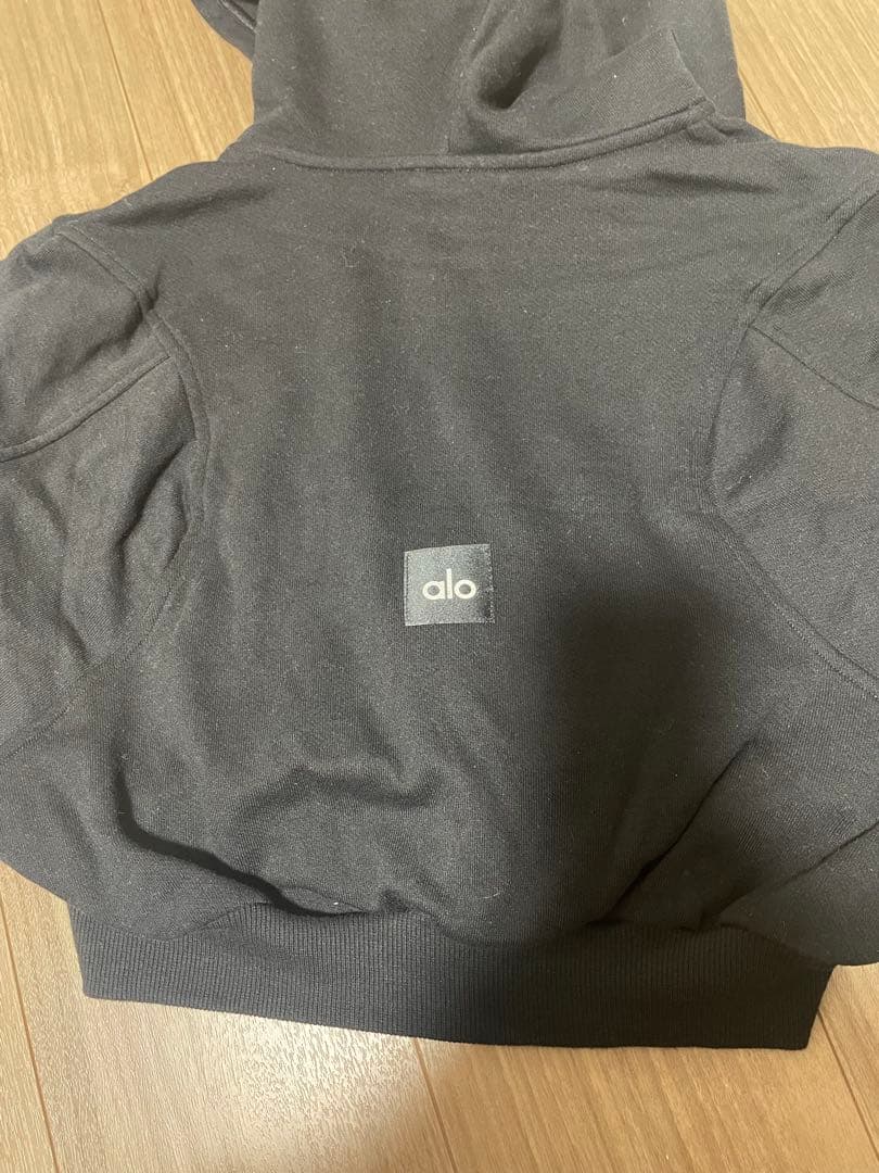 alo ジップアップ フーディ Sサイズ ブラック