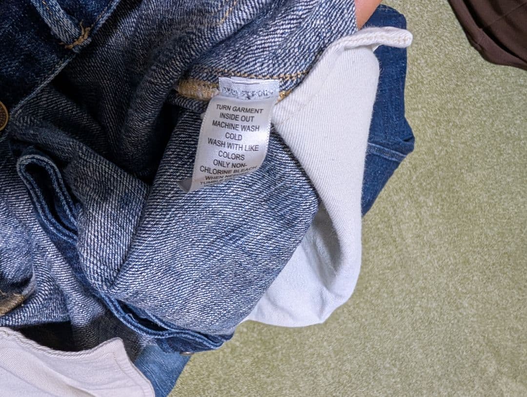 I*様 ダブルアールエル　ダークブルー ストレートデニム フライボタン 33×3