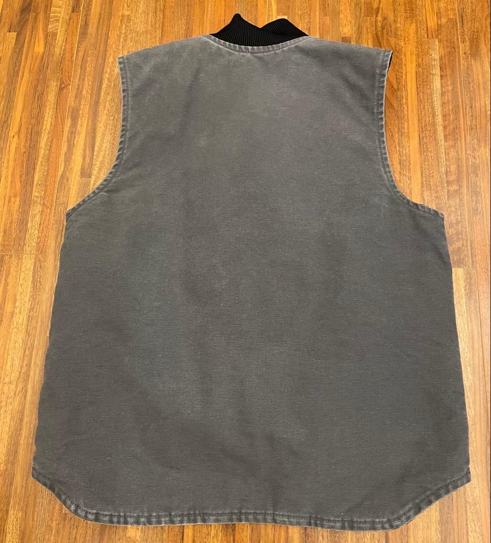 90s Carhartt カーハートダックベスト　グレー　M 古着　ビンテージ