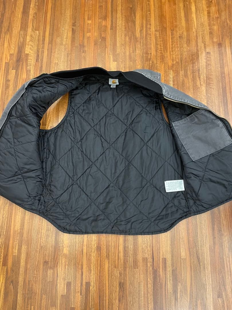 90s Carhartt カーハートダックベスト　グレー　M 古着　ビンテージ