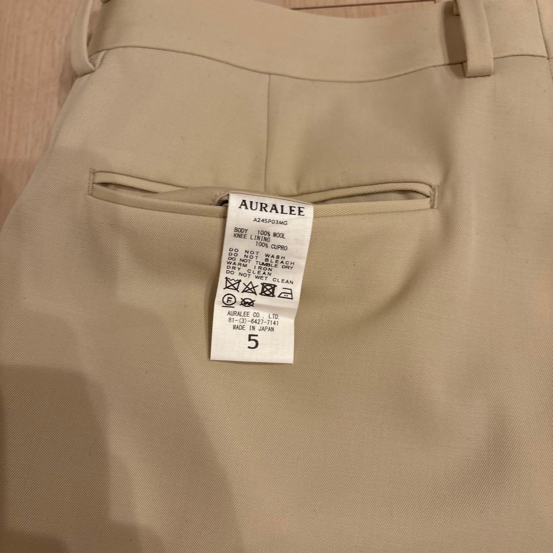 パンツ AURALEE LIGHT WOOL MAX GABARDINE TWOtuck