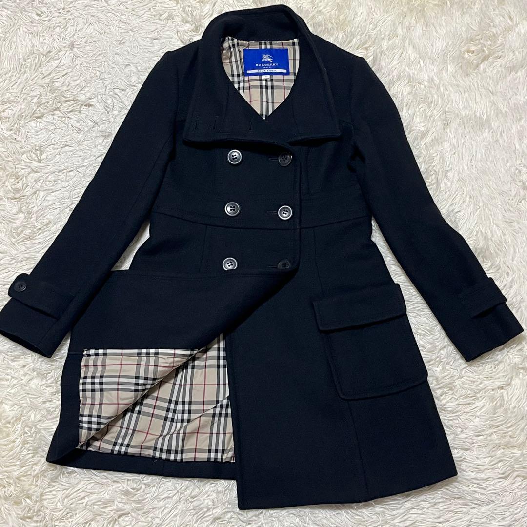 ✨美品✨ バーバリーロンドン ブルーレーベル ピーコート ウール アンゴラ L
