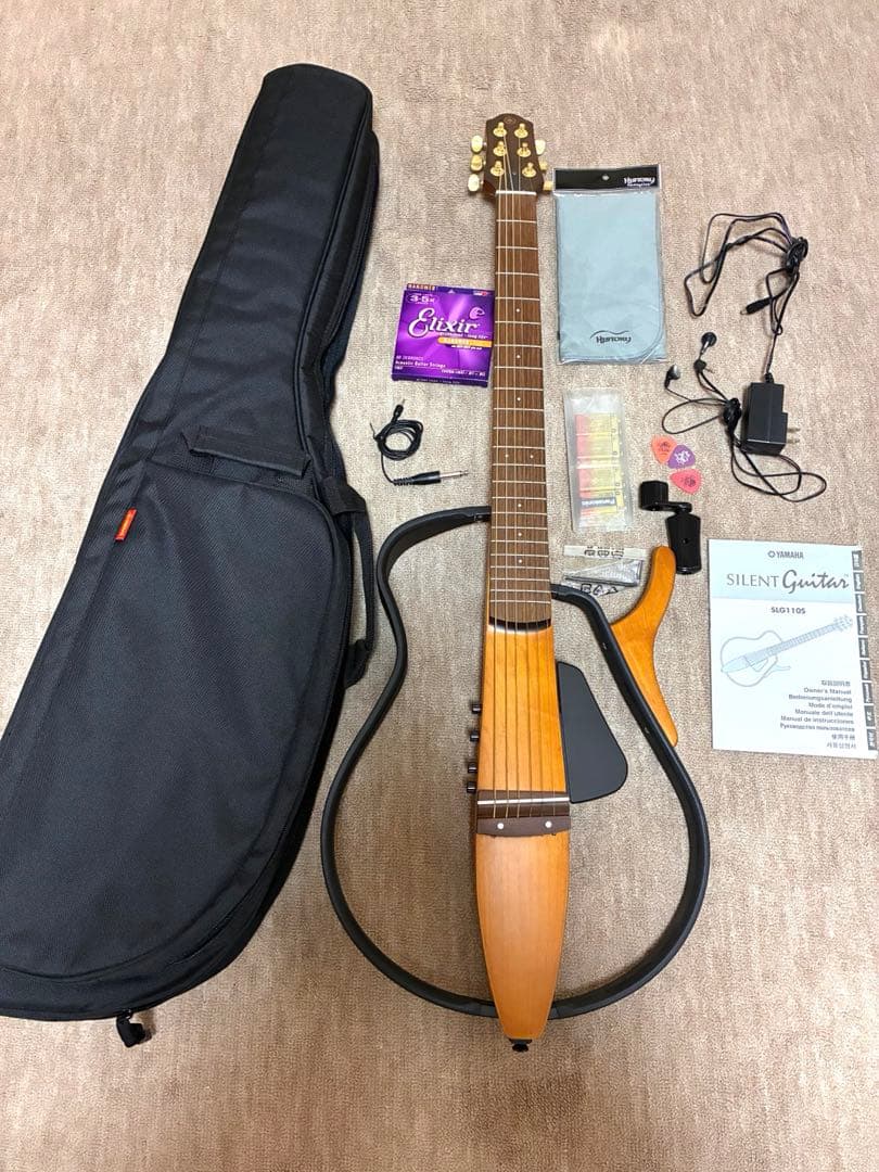 【YAMAHA SLG110S】サイレントギターセット ソフトケース付き【美品】