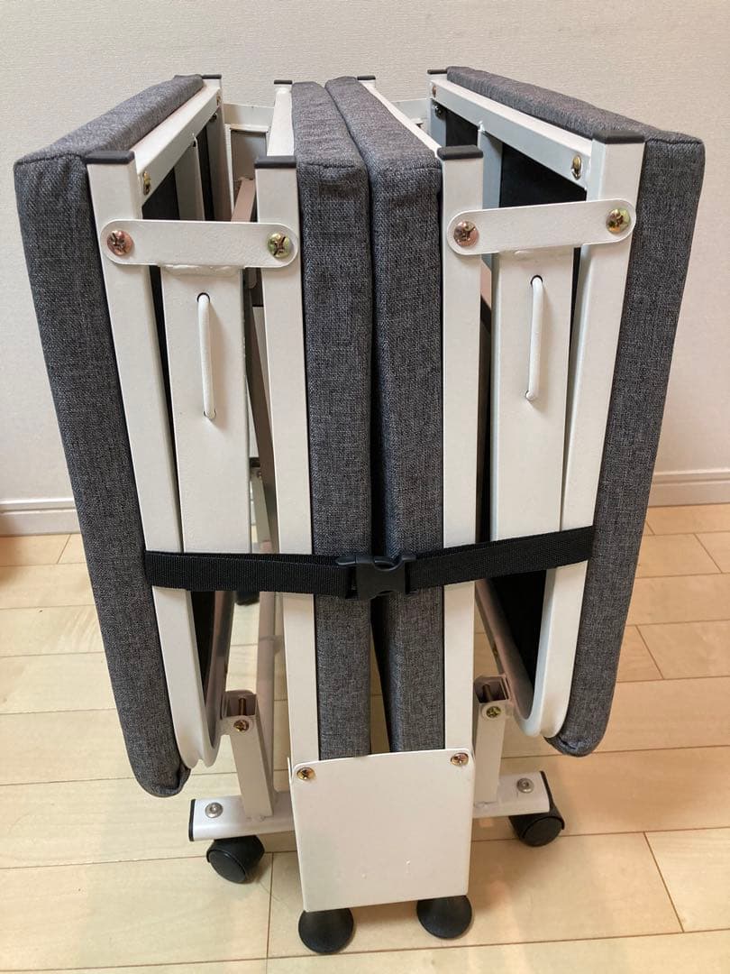 折りたたみベッド グレー キャスター付き