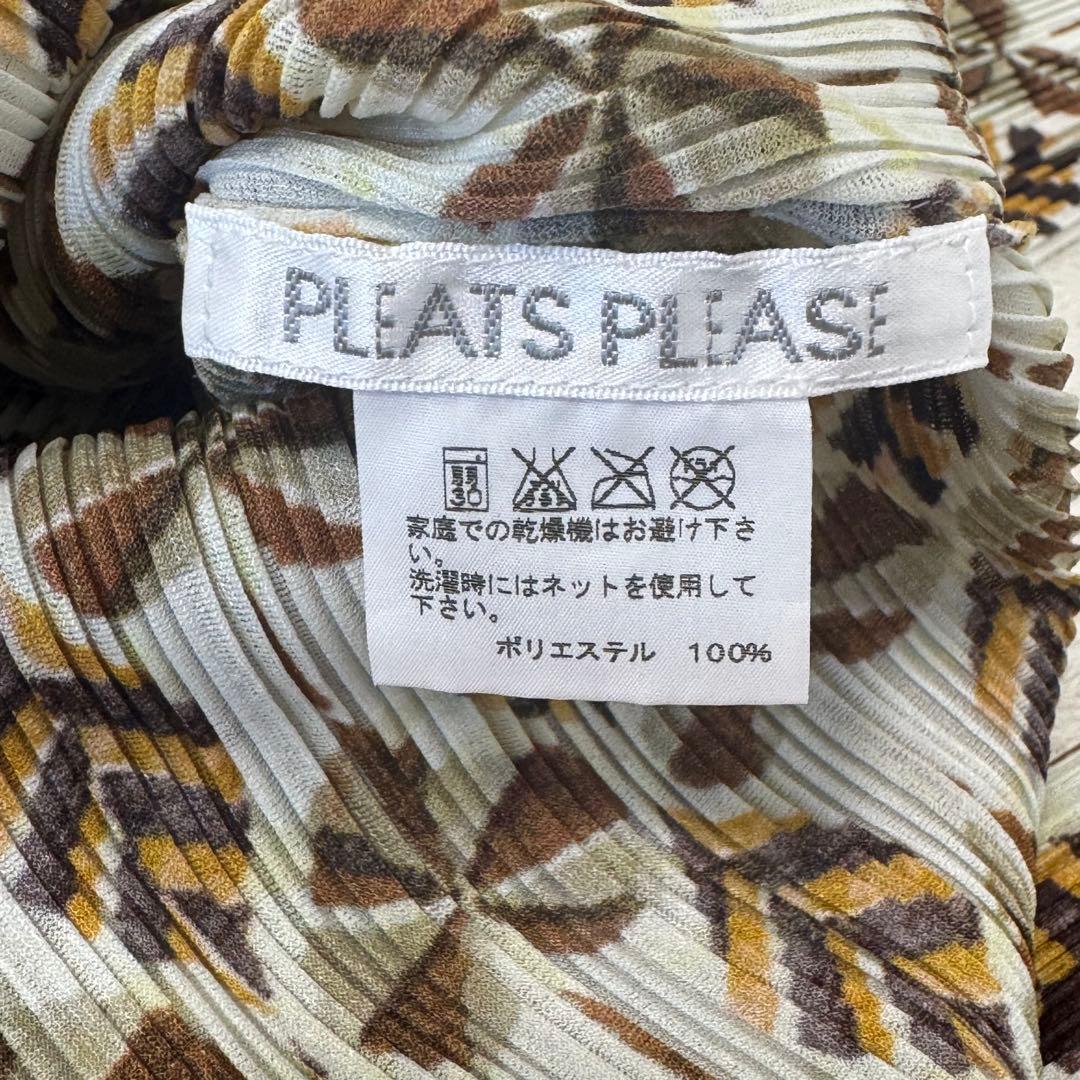 極美品✨PLEATS PLEASE プリーツ　長袖　トップス　クローバー　総柄