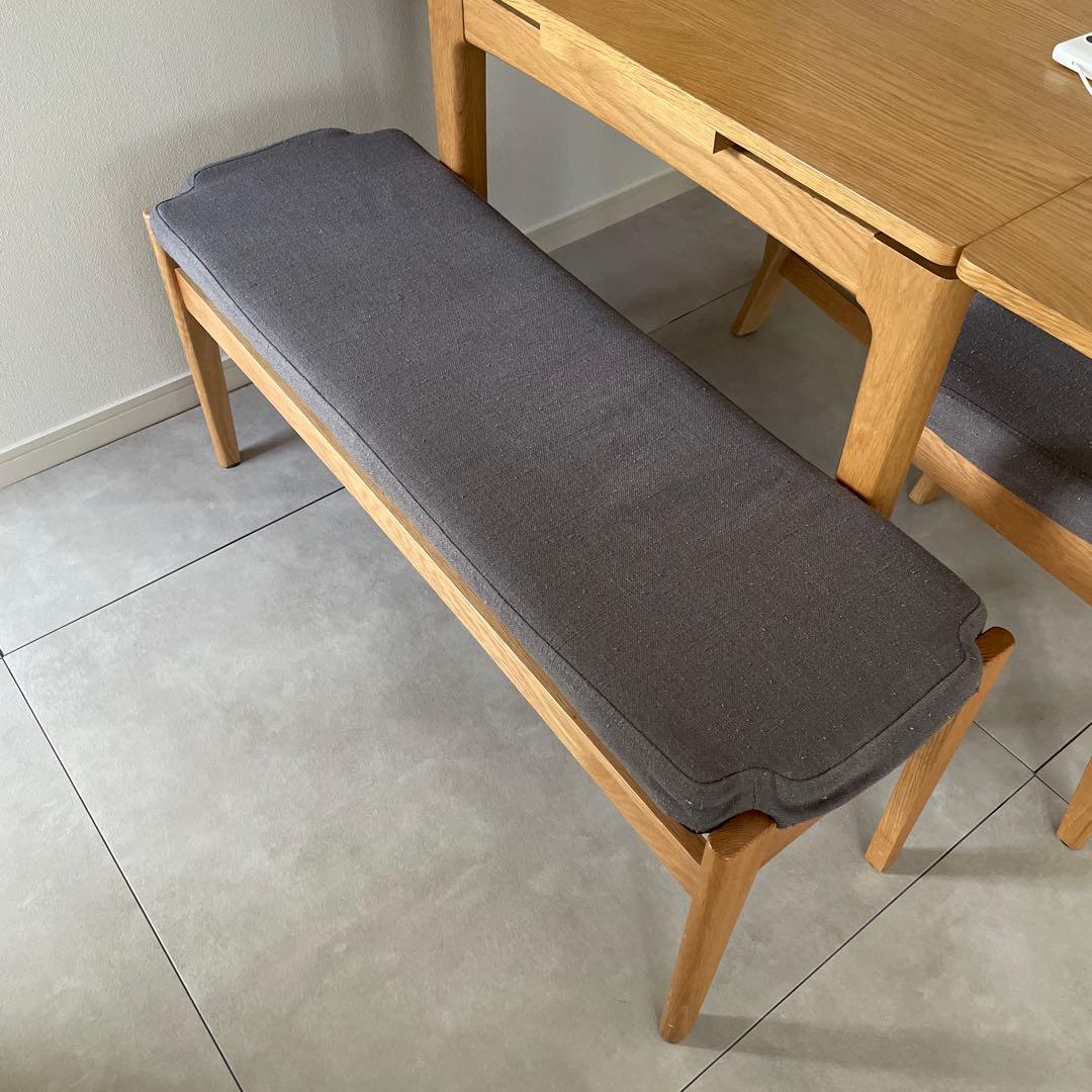 ウニコ unico ダイニングベンチ 木製フレーム グレー