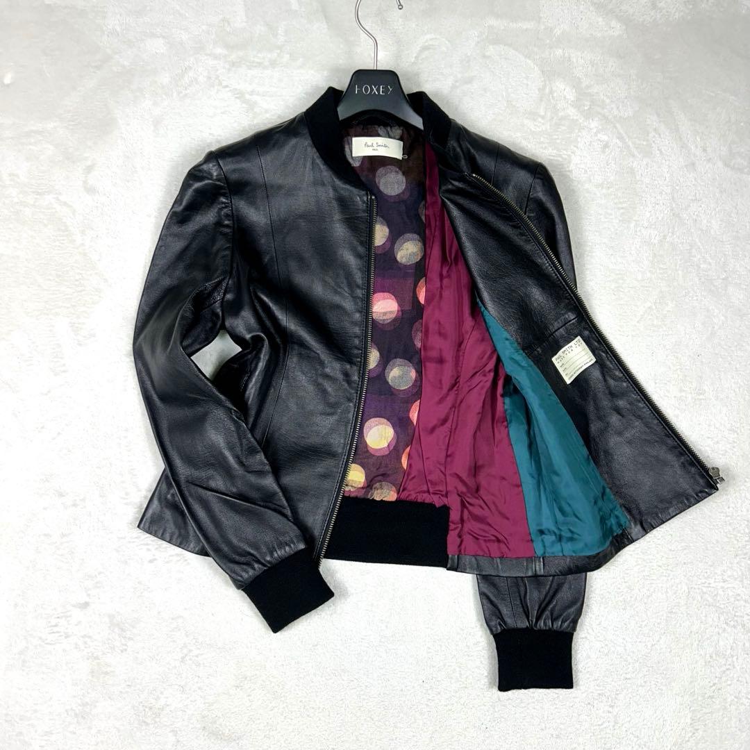 極希少♡ポールスミス ラムレザージャケット マルチカラー ブルゾン 大きい40