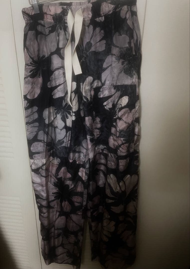 DRIES VAN NOTEN 25ss シルク ドローストリング カーゴパンツ