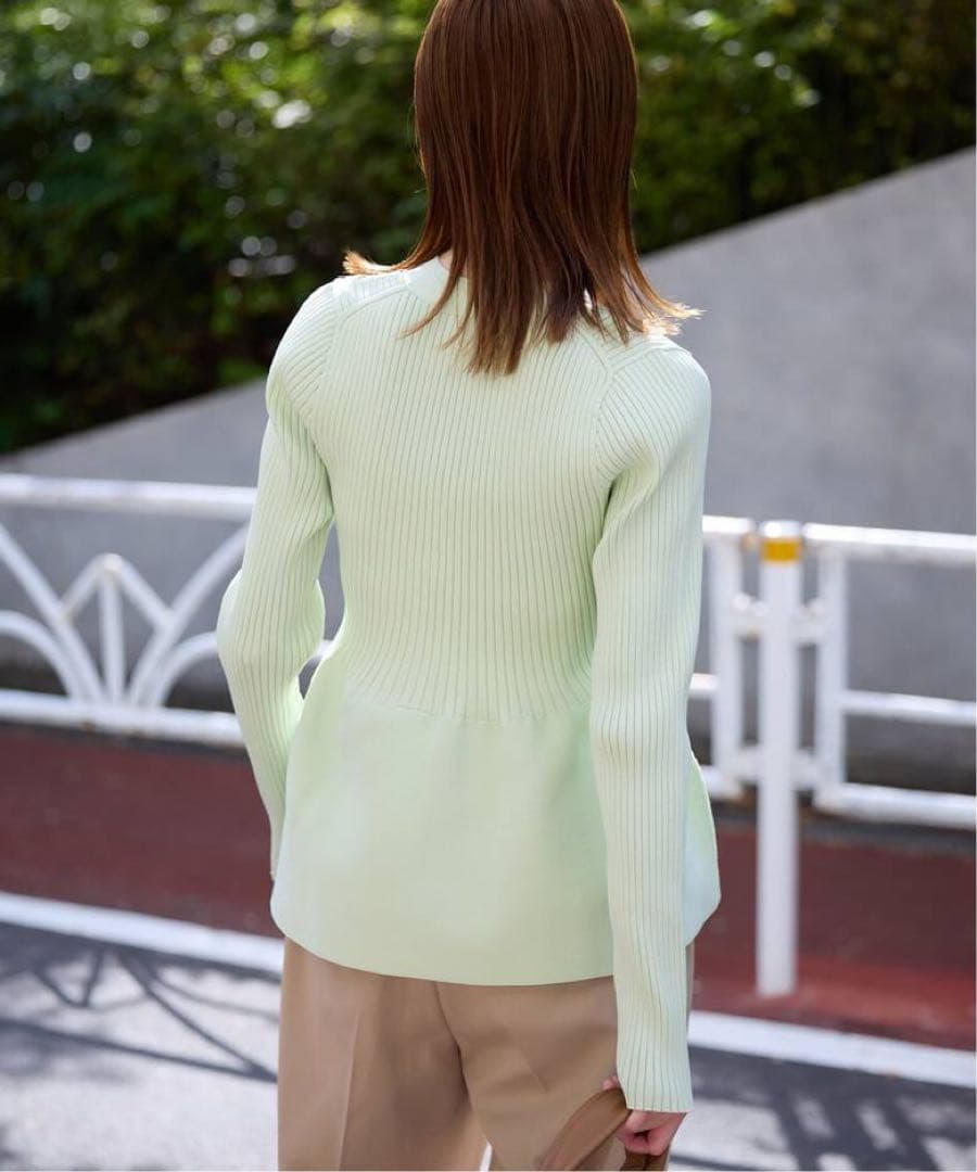 SLOBE IENA Vネックペプラムカーディガン