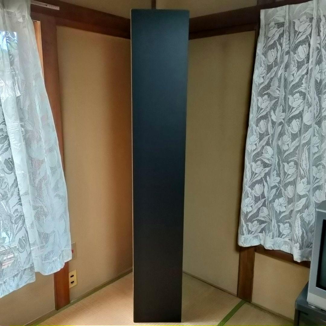 【昭和レトロ】黒の木製本棚 6段 スライド式 前後二列 ブラック木製本棚