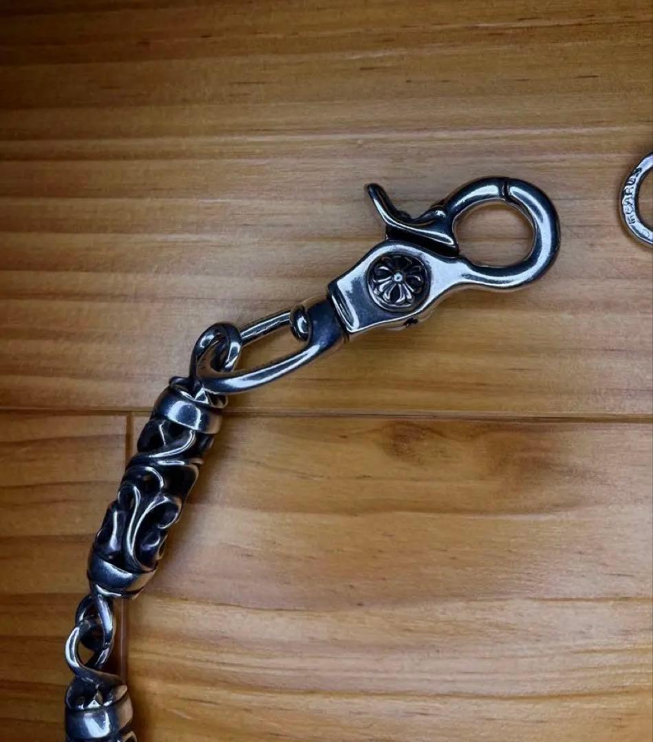 【美品】クロムハーツ 9LINKローラーウォレットチェーン　ロング