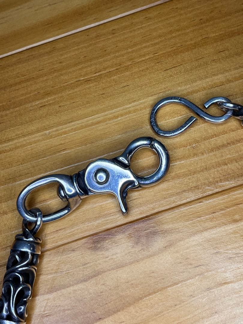 【美品】クロムハーツ 9LINKローラーウォレットチェーン　ロング