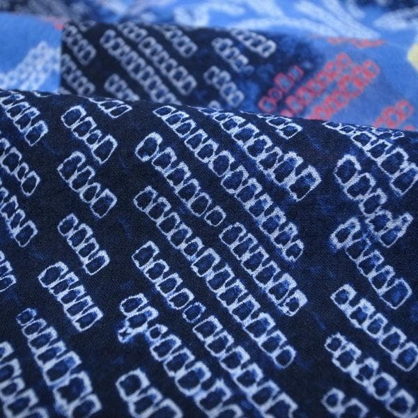 浴衣 本場有松鳴海絞り 単衣 夏物 木綿 綿 裄66.5 Ｍ 中古 sn1781