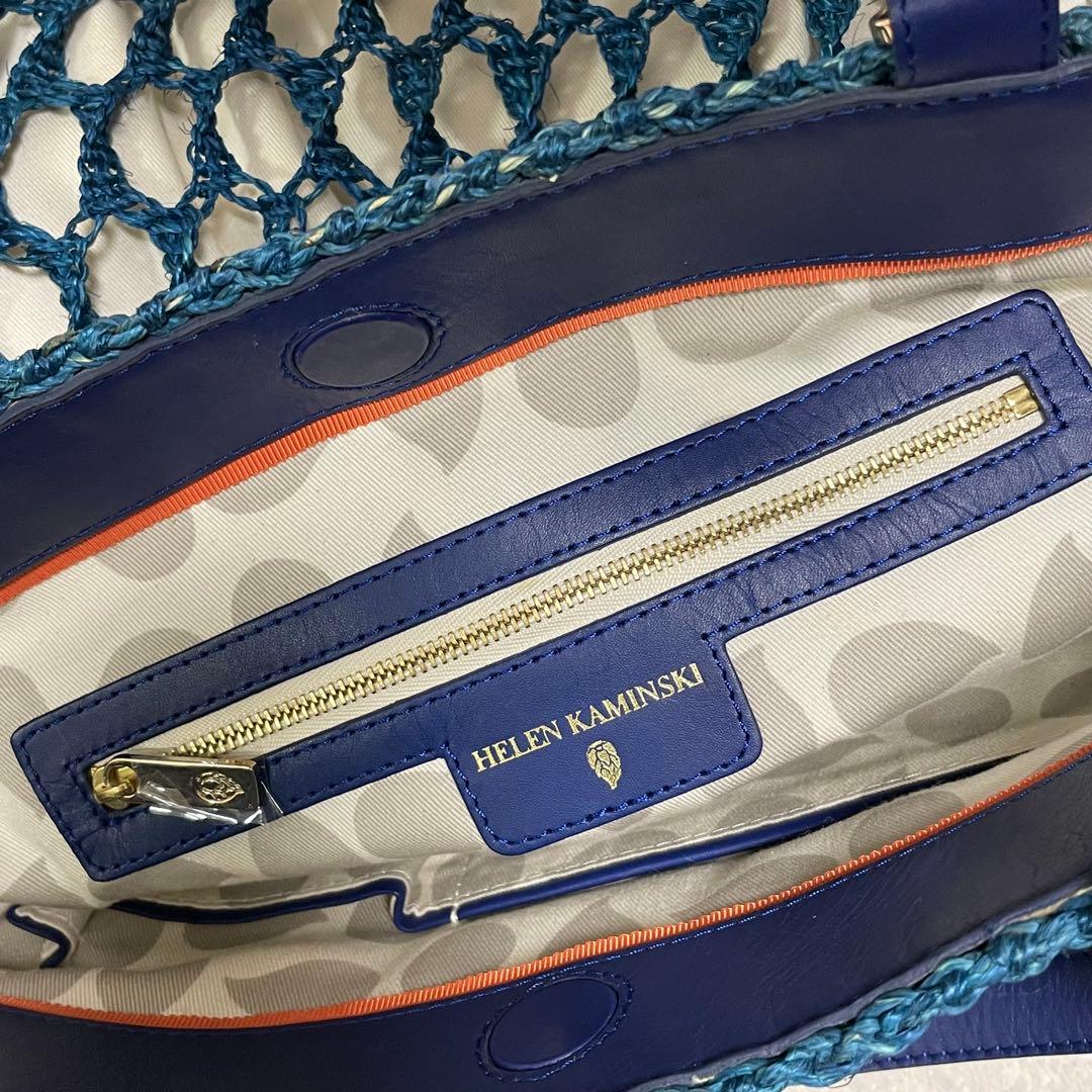 極美品 ヘレンカミンスキー レザーハンドルトートバッグ◎アバカ素材