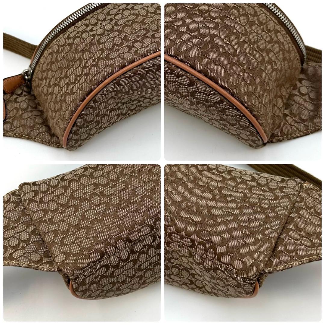 COACH コーチ ミニシグネチャー ボディバッグ ウエストポーチ ベージュ系