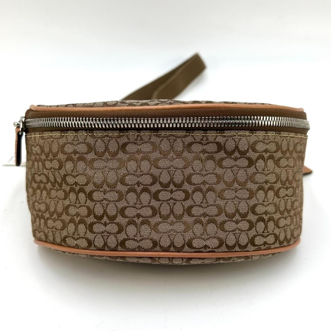 COACH コーチ ミニシグネチャー ボディバッグ ウエストポーチ ベージュ系