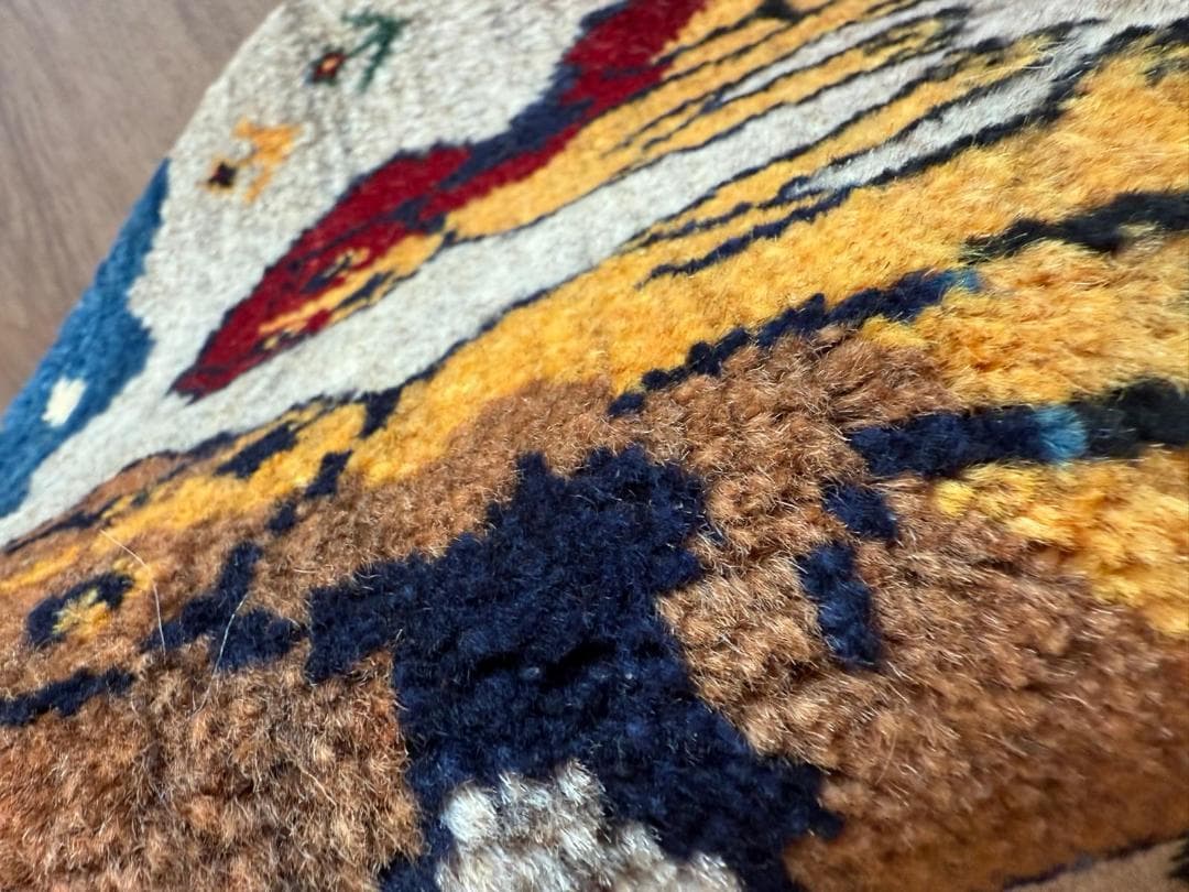 ペルシャギャッベ (ギャベ) チェアマット 40cm丸 ギャッベ ラグ　カシクリ