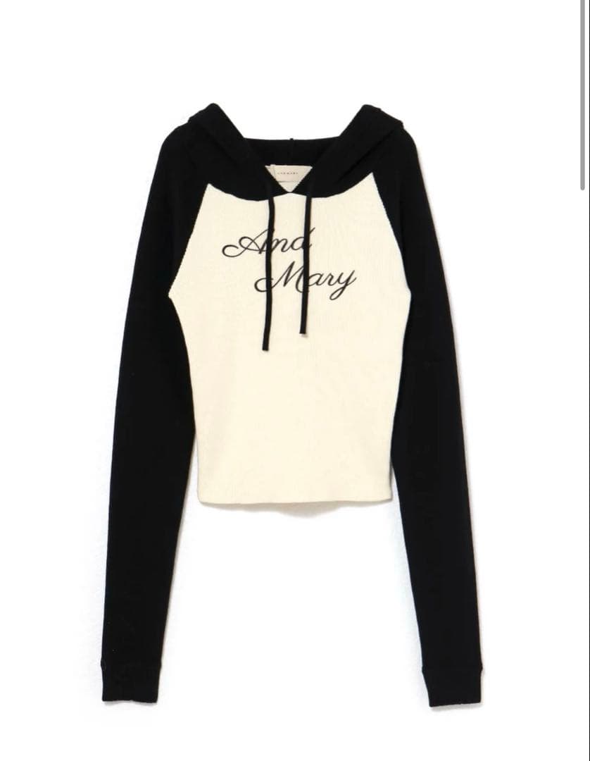 andmary Letter mary logo tops ブラック　②