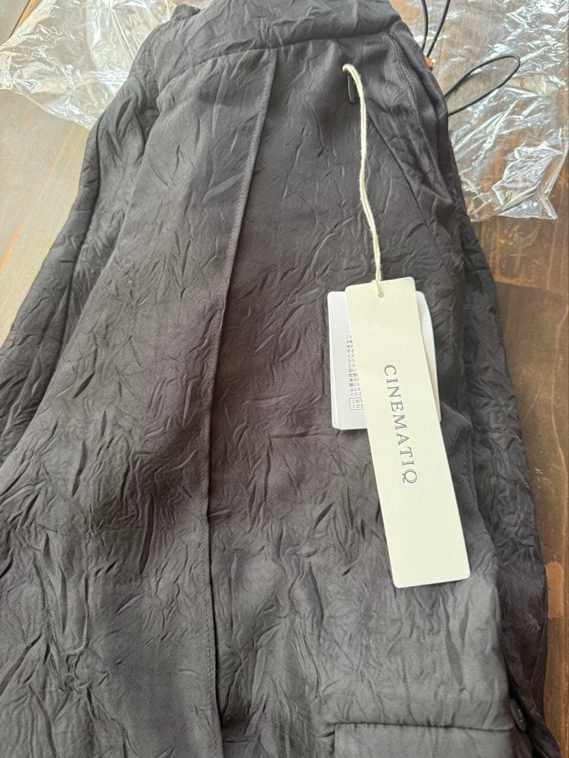 CINEMATIQ 黒 ワッシャーカーゴパンツ 新品
