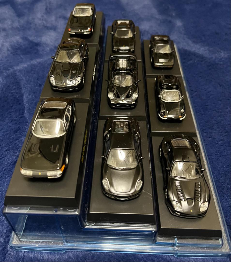 【希少美品】FERRARIブラック 9種セット (京商 Kyosho 1/64)