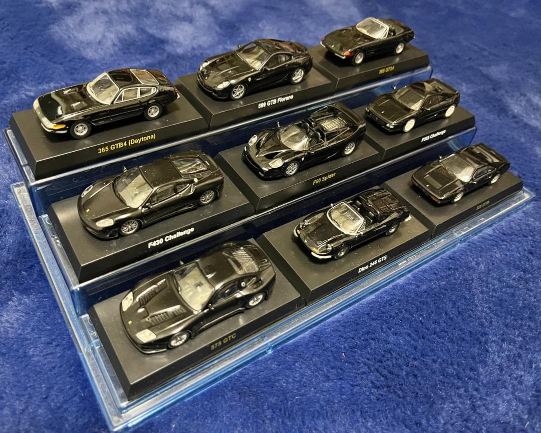【希少美品】FERRARIブラック 9種セット (京商 Kyosho 1/64)
