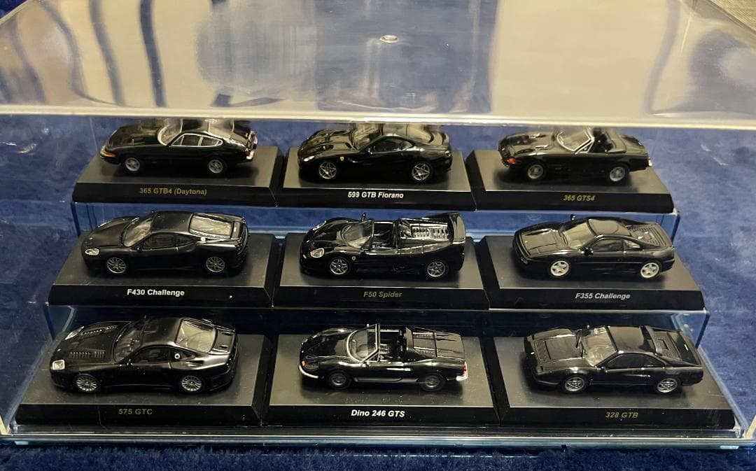 【希少美品】FERRARIブラック 9種セット (京商 Kyosho 1/64)