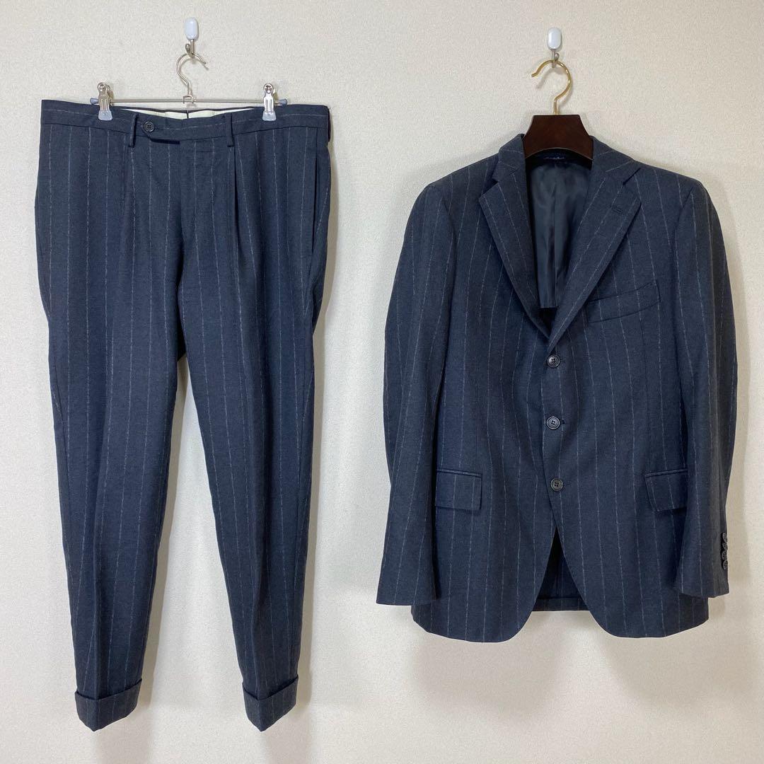 ガボ　セットアップスーツ　ストライプ　グレー　50