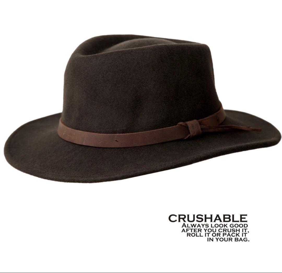 ダークブラウン ウールフェルトハット