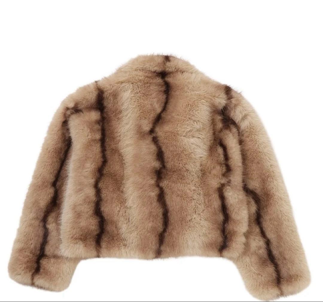 【nknite ンニット】vegan fur big jacket short