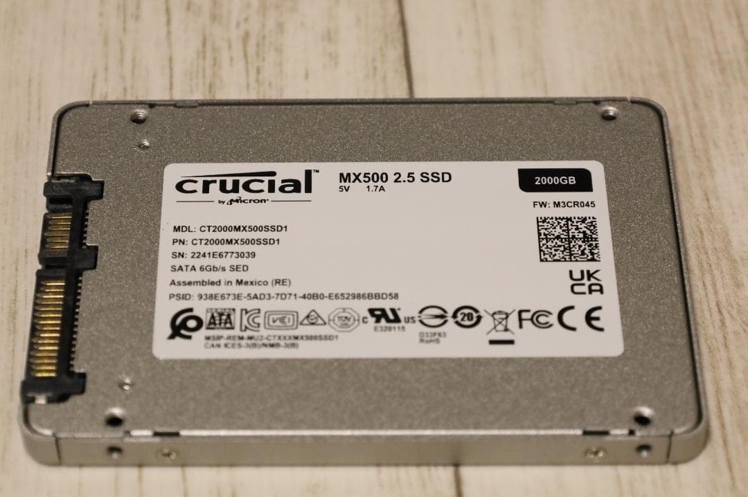 Crucial MX500 （2TB） 2.5インチ SATA SSD