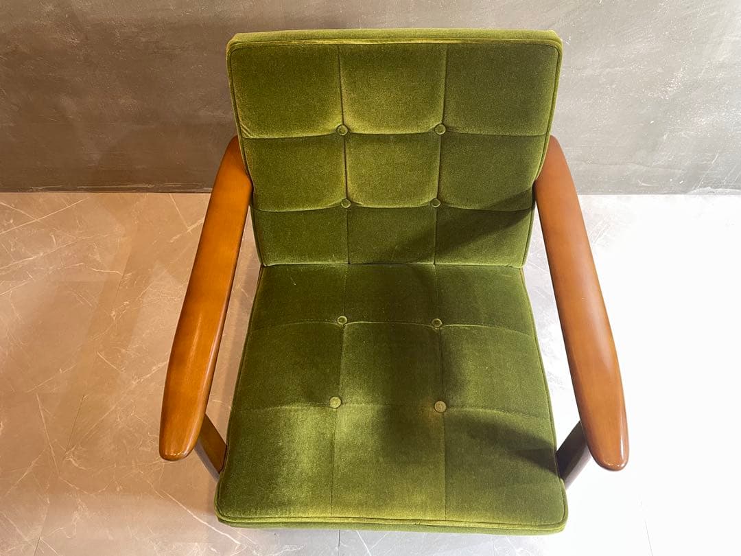 カリモク60 Kチェア 1シーター モケットグリーン 50周年記念 数量限定