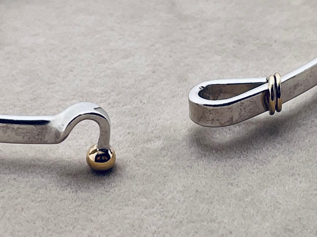 c341 ティファニー　フック&アイ　バングル　シルバー　925/750 k18