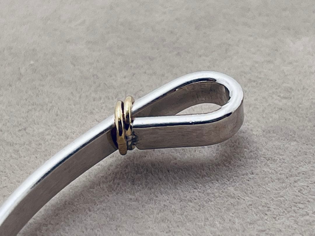 c341 ティファニー　フック&アイ　バングル　シルバー　925/750 k18