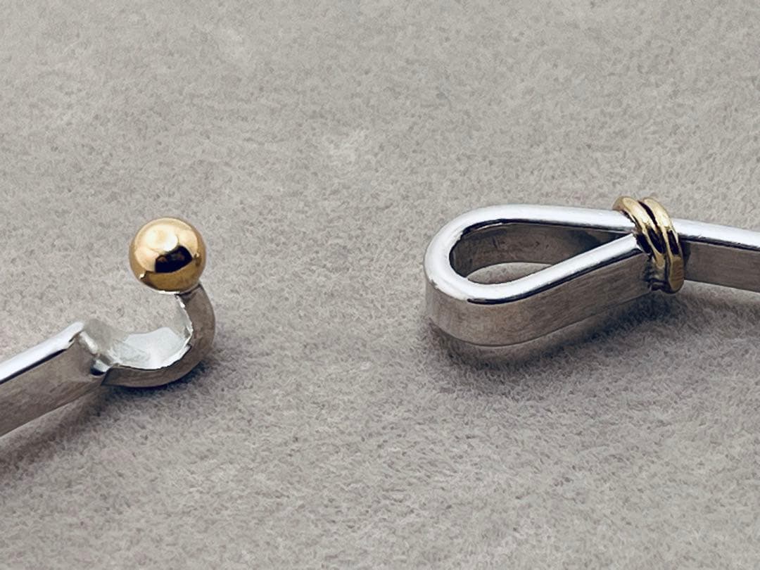 c341 ティファニー　フック&アイ　バングル　シルバー　925/750 k18