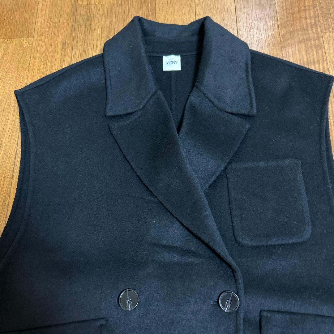 【あわちゃ】DOUBLE FACE VEST JK ブラック